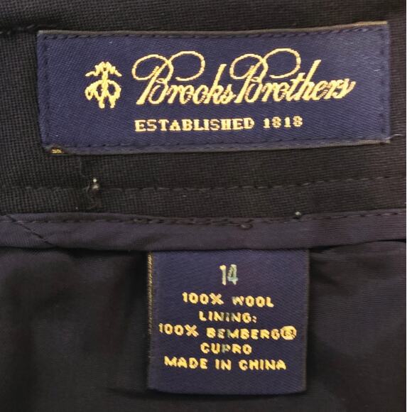 Brooks Brothers 100% Wool Fully Lined Black Business Work Women's Pants 14 - Picture 4 of 4